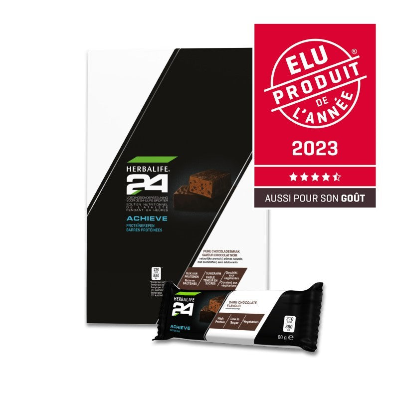 Barres protéinées Achieve H24 Chocolat noir 6 barres de 60g chacune